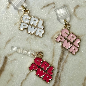 Girl Power | Dust Plug | Phone Charm | Ereader Charm | USB-C | Lightning | Cellphone | Kindle Dust Plug | iPhone Dust Plug | Android Charm