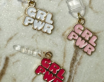 Girl Power | Dust Plug | Phone Charm | Ereader Charm | USB-C | Lightning | Cellphone | Kindle Dust Plug | iPhone Dust Plug | Android Charm