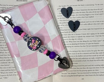 Kindle Strap: Spooky Babe | E-reader Accessories, Handle for Kindle Basic, Paperwhite, Kobo. Silicone Beaded Kindle Strap. Book Lover Gift