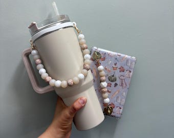 Custom Beaded Tumbler Strap: Silicone Water Bottle Carrier