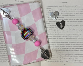 Kindle Strap: Spicy Books | E-reader Accessories, Handle for Kindle Basic, Paperwhite, Kobo. Silicone Beaded Kindle Strap, Bookish Gift