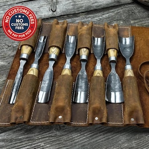 Hand-Forged Spoon Carving Gouge – Sharp Carbon 52100 Steel Blades, Ergonomic Ash Handles– Wood Carving Chisel for Bowls, Spoons & Sculpting