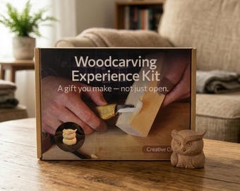 Wood Carving Kit for Beginners. Owl Carving Kit. Sharp Hand Forged Carbon Steel Knife. Carving Kit for Kids, Adults and Hobbies. Gift Son