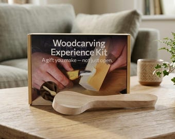 Spoon Carving Kit for Beginners. Sharp Hand Forged Carving Steel Knife, Ergonomic Handles. Wood Carving Tool Kit for Hobby. Gift for Him
