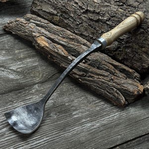 Hand-Forged Big Swan Neck Gouge – Razor Sharp Carbon Steel Blade – Bowl & Spoon Carving Tool – Ergonomic Handle for Woodworking, Sculpting
