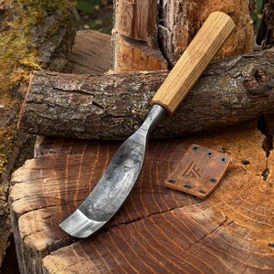 Spoon Bent Gouges, Deep Bowl Hollowing, Wood And Kuksa Carving, Hand Forged Carbon Steel image 1