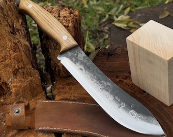 Skinning Knife, Hand Forged 52100 Carbon Steel, Camping Tool, Utility Knife