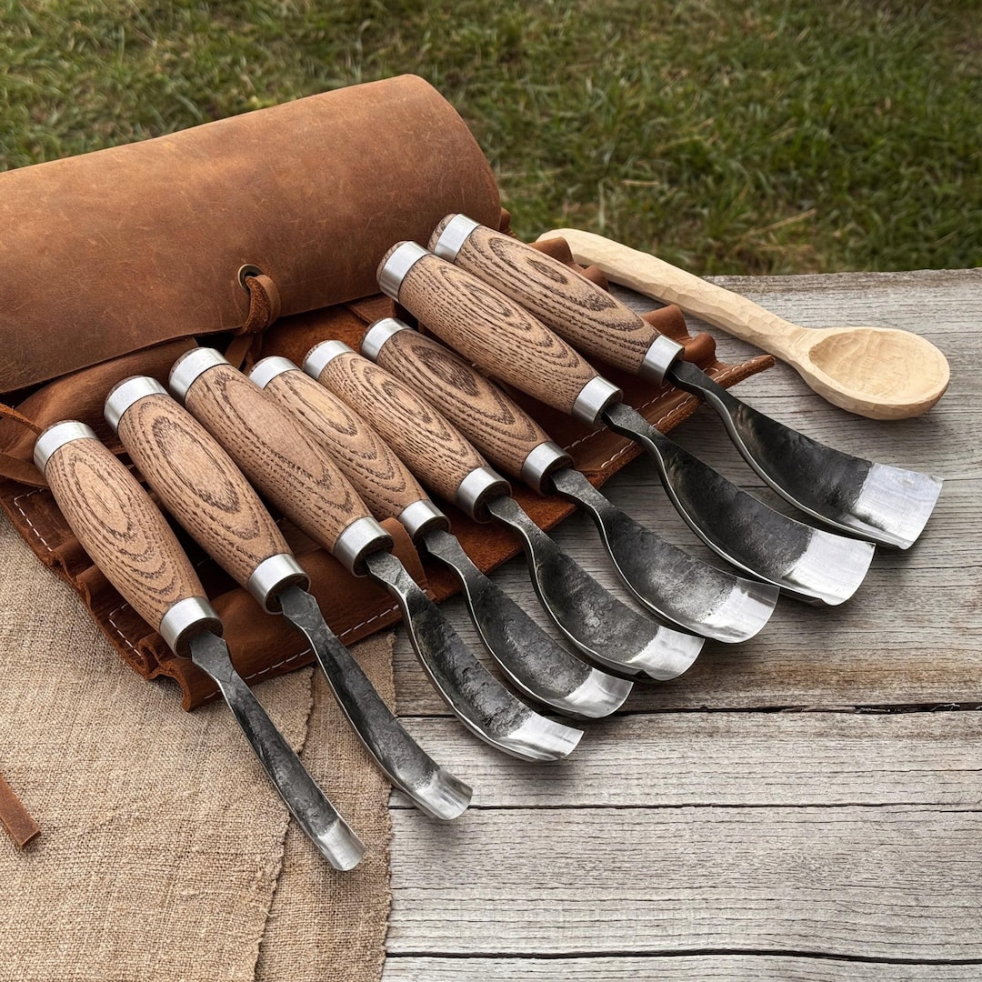 Gouges In Steel Hand Forged Bent Gouges, 52100 Carbon Steel, Custom Spoon Carving Tools ...