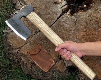 Carpenter Axe, Hand Forged 52100 Carbon Steel, Hewing Tool, Bushcraft Hatchet