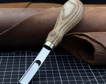 Leather Edge Skiver. Razor Sharp Blade. Hand Forged from Hardened Premium Steel, Ergonomic Handle. DIY Leathercraft Edge Trimmer. Gift Men