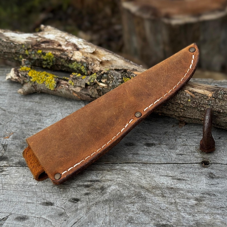 Universal Leather Sheath for Knives. Genuine Leather Crazy Horse. Sheath with Belt Loop for Carving, Camping, Kitchen and Other Knives. image 10