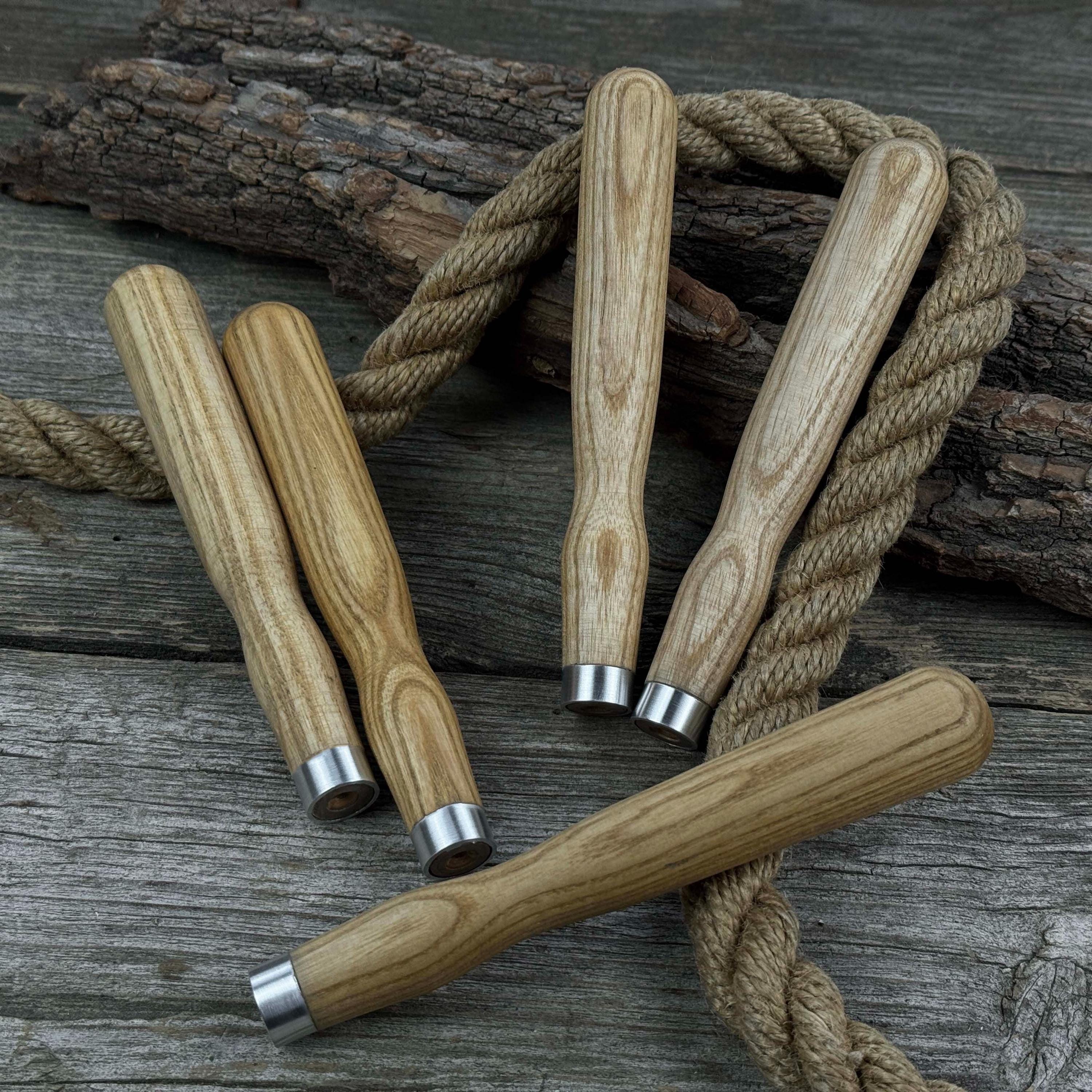 Set of 5 Replacement Wooden Handles. Ergonomic Ash Wood Handles ...