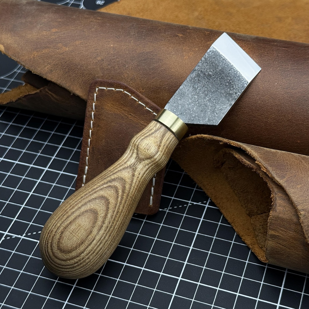 Beveled Skiving Knife. Razor Sharp Blade. Leather Japanese Knife. Hand ...