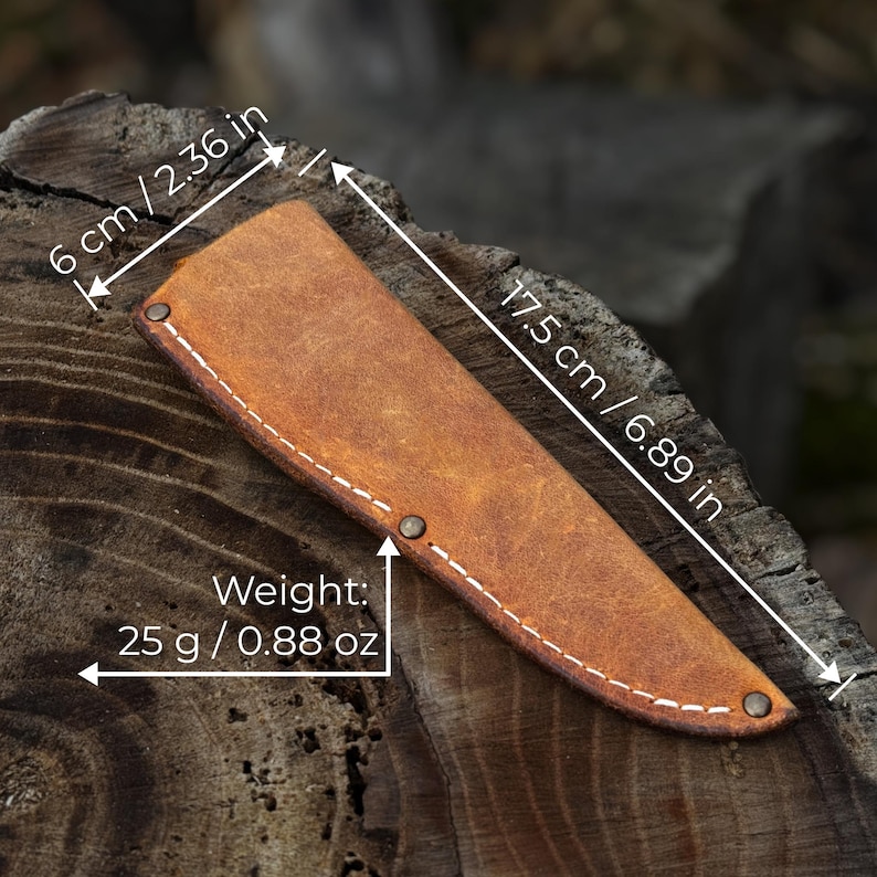 Universal Leather Sheath for Knives. Genuine Leather Crazy Horse. Sheath with Belt Loop for Carving, Camping, Kitchen and Other Knives. image 2