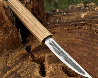 Hand-Forged Yakut Knife – 52100 Carbon Steel Blade with Ash Handle – Custom Outdoor Utility Knife. Bushcraft & Wood Carving Knife.