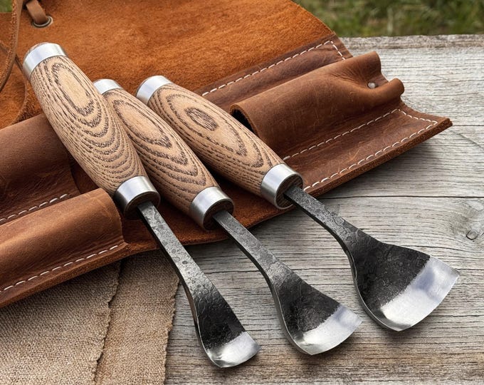 Spoon Gouges, Hand Forged 52100 Carbon Steel, Bowl Carving Gouge, Woodworking Tools