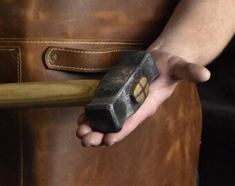 Hand Forged Rounding Hammer for Blacksmiths, 52100 Carbon Steel, Ergonomic Ash Handle