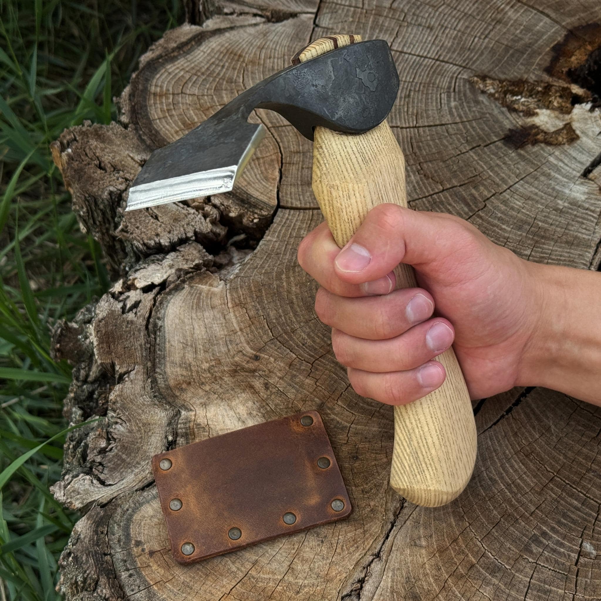 Flat Carving Adze, Hand Forged 52100 Carbon Steel, Bowl Hollowing