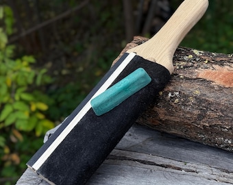 Dual-Sided Leather Paddle Strop For Hook Knives & Gouges. Polishing paste Included. Ash Wood Board. One-Sided Strop. Sharpening Board.