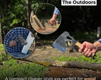 Camping Hatchet – Hand Forged 52100 Carbon Steel Blade, Ash Handle