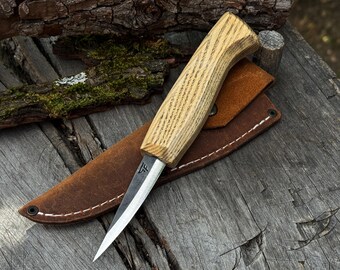 Hand Forged Sloyd Knife, 52100 Carbon Steel, Spoon Carving Tool, Whittling Knife