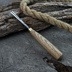 Wood Carving Gouge for Beginner. Sharp Carbon Steel Blade, Ash Wood Handle. Forged Gouge for Spoon Carving. Small Gouge for Detailed Carving