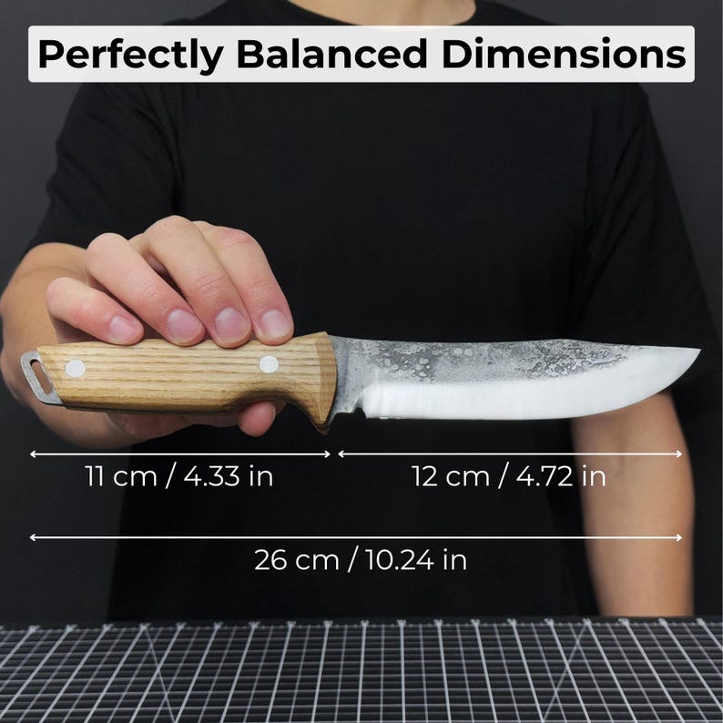 Bushcraft Knife, Hand Forged 52100 Carbon Steel, Camping Tool, Hunting Blade image 7