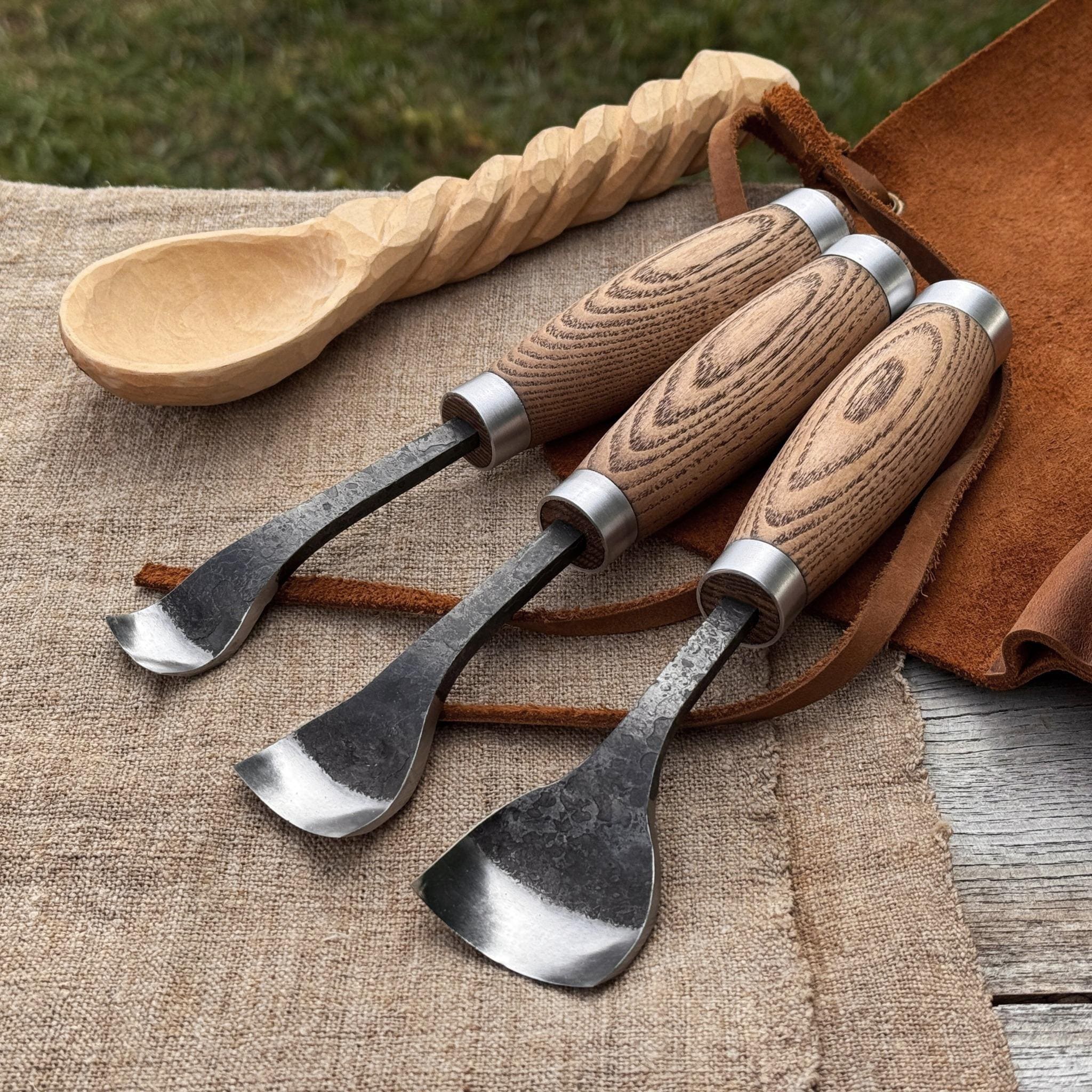 Hand-forged Spoon Carving Gouges – Razor Sharp Carbon Steel Blades ...