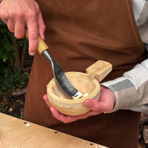 Spoon Bent Gouges, Deep Bowl Hollowing, Wood And Kuksa Carving, Hand Forged Carbon Steel image 5
