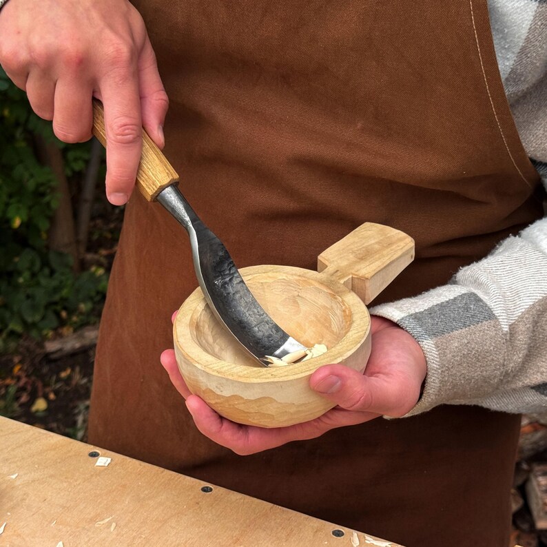 Spoon Bent Gouges, Deep Bowl Hollowing, Wood And Kuksa Carving, Hand Forged Carbon Steel image 5