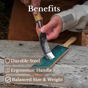 Spoon Bent Gouges, Deep Bowl Hollowing, Wood And Kuksa Carving, Hand Forged Carbon Steel image 8