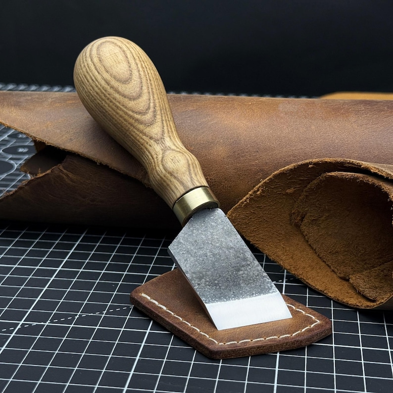 Beveled Skiving Knife. Razor Sharp Blade. Leather Japanese Knife. Hand ...