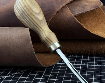 Leather Edge Skiver. Razor Sharp Blade. DIY Leathercraft Edge Trimmer. Hand Forged from Hardened Carbon Steel, Ergonomic Handle. Gift Men