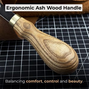 Leather Edge Skiver. Razor Sharp Blade. Hand Forged from Hardened Premium Steel, Ergonomic Handle. DIY Leathercraft Edge Trimmer. Gift Men image 4