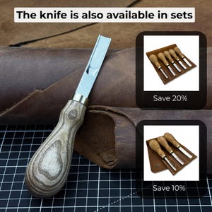 Leather Edge Skiver. Razor Sharp Blade. Hand Forged from Hardened Premium Steel, Ergonomic Handle. DIY Leathercraft Edge Trimmer. Gift Men image 10