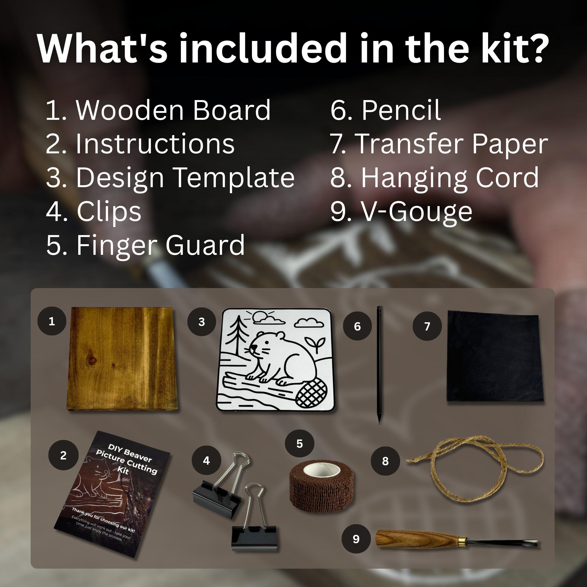 初心者向けビーバー木彫りキット – DIY 木彫りキット（工具、型紙