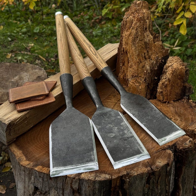 Hand-forged 3-piece Timber Framing Chisel Set – 52100 Carbon Steel ...