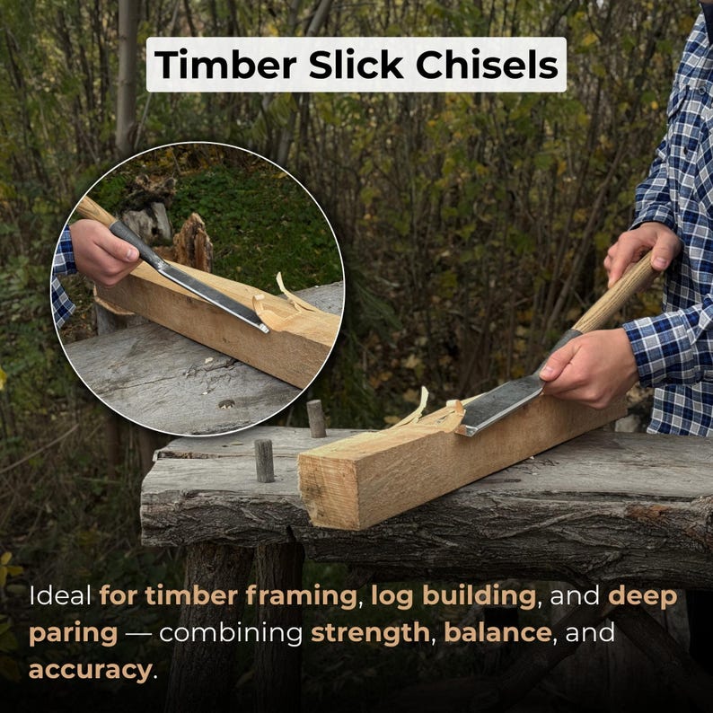 Hand-forged 7-piece Timber Slick Chisel Set – 52100 Carbon Steel Blades ...