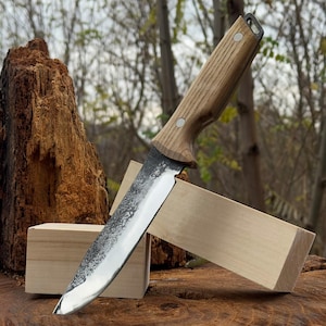 Bushcraft Knife, Hand Forged 52100 Carbon Steel, Camping Tool, Hunting Blade image 12