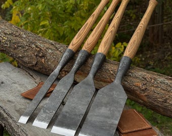 Timber Slick Chisels, Hand Forged 52100 Carbon Steel, Framing Tools, Joinery Chisel