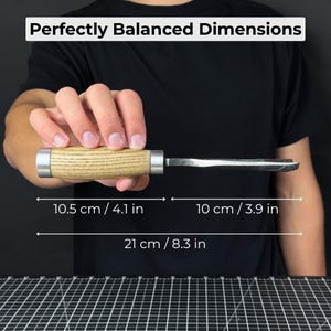 Wood Carving Gouges – Hand-Forged Sharp Carbon Steel Blades, Ergonomic Ash Wood Handles, Leather Roll, Spoon & Bowl Carving Tools image 5