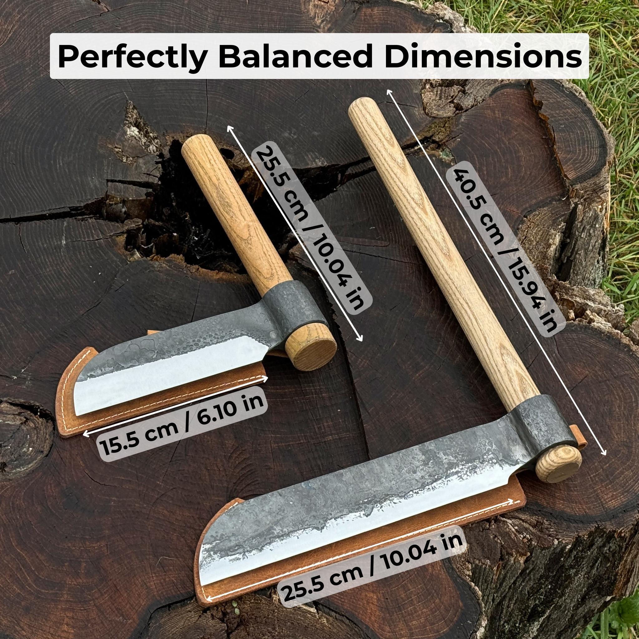 Hand-forged Splitting Froes – 52100 Carbon Steel Blades, Ash