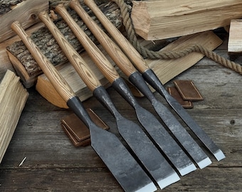 Timber Framing Chisels, 52100 Carbon Steel, Large Slick Chisel for Woodworking