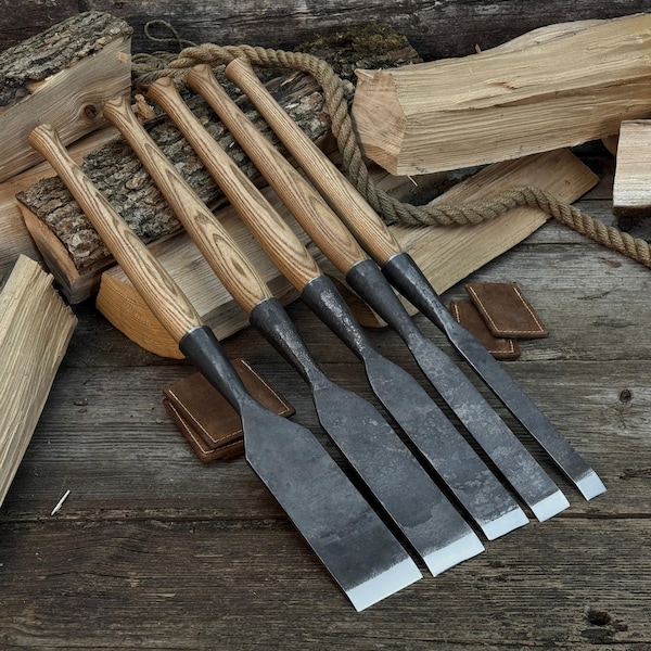Timber Framing Chisels, 52100 Carbon Steel, Large Slick Chisel for Woodworking