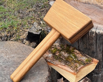 Wood Mallet. Ergonomic Handle and Balanced Weight. Compact and Sturdy Mallet. Wood Carving Mallet. Woodworking Tool. Carpentry Hammer. gift