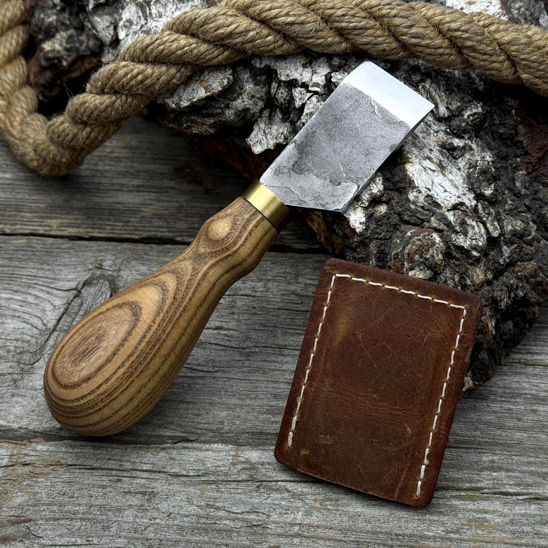 Straight Skiving Knife. Razor Sharp Blade. Leather Japanese Knife. Hand ...