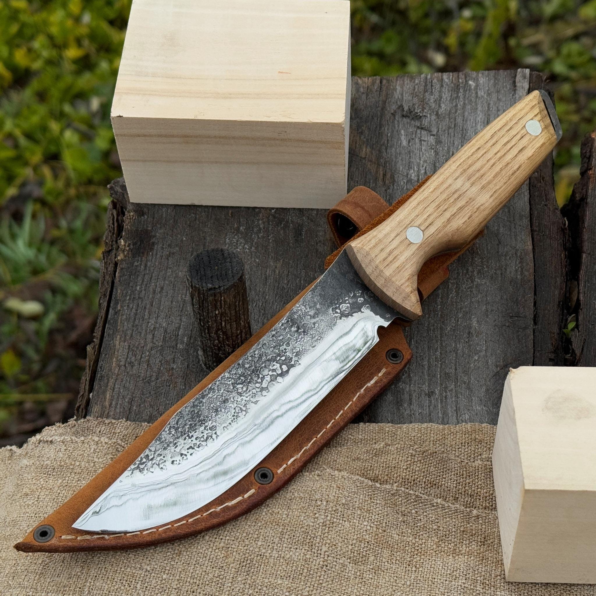 Guaina In Pelle Per Coltelli Bushcraft – F1 VG10 – Fatto A Mano Nel Regno Unito
