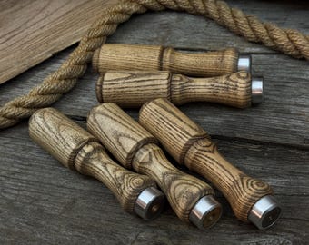 5 STUKS handgemaakte essenhouten handgrepen met aluminium ringen. Houten vervangende handgrepen voor beitels, gutsen en houtbewerkingsgereedschap. Universeel handvat: