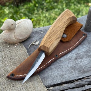 Whittling Sloyd Knife. Razor Sharp Blade. Hand Forged From Hardened Carbon Steel, Ash Wood Handle. Wood Carving Knife. Spoon Carving Knife.