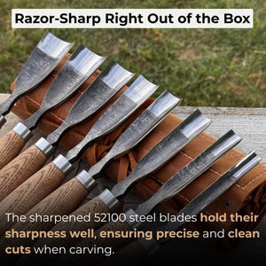 Spoon Gouges, Hand Forged 52100 Carbon Steel, Bowl Hollowing Gouge, Sculpting Tools image 5